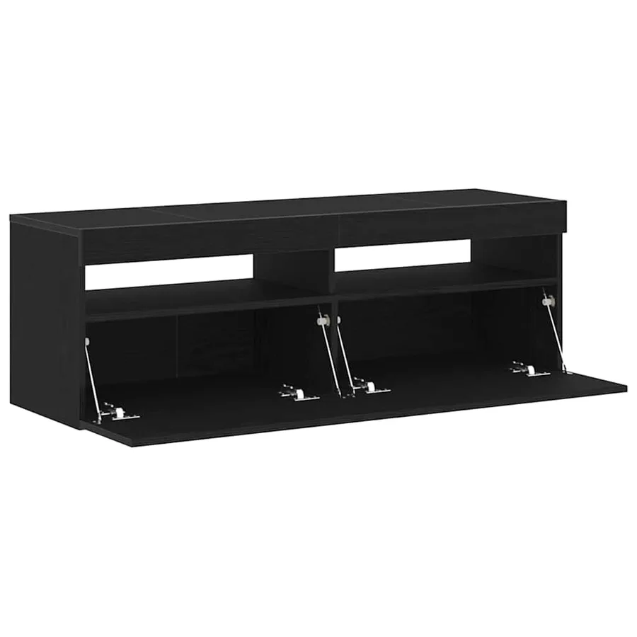 Meuble TV Chêne noir 120 x 35 x 40 cm Bois d'ingénierie - 5