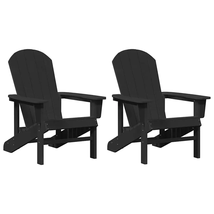 Chaise de jardin 2 pcs Noir 82 x 74 x 92 cm Polyéthylène - 2