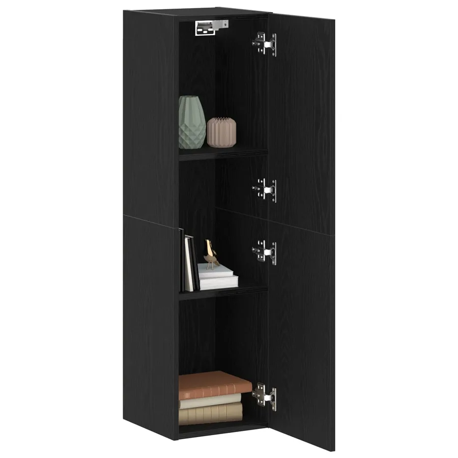 Meuble TV mural Chêne noir 30,5 x 30 x 110 cm Bois d'ingénierie - 3