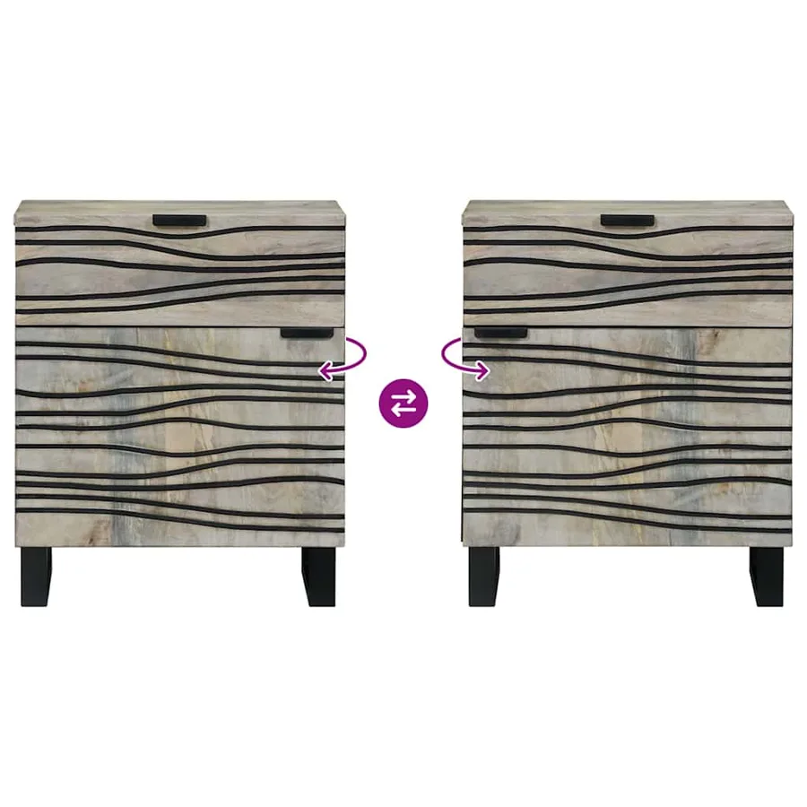 Table de chevet Blanc 50 x 33 x 60 cm Bois d'ingénierie - 10