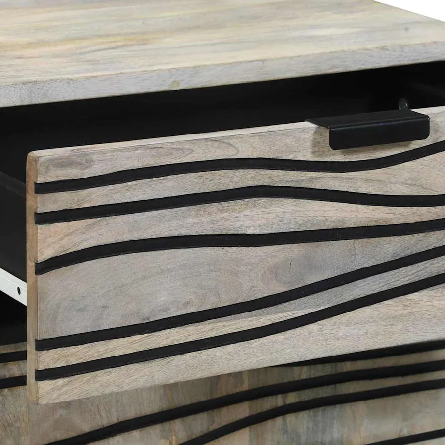 Table de chevet Blanc 50 x 33 x 60 cm Bois d'ingénierie - 7