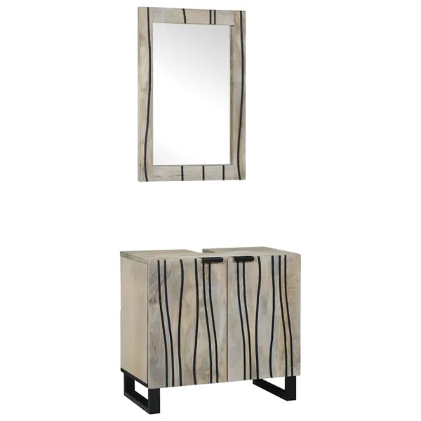 Ensemble d'armoire de salle de bain 2 pcs Blanc