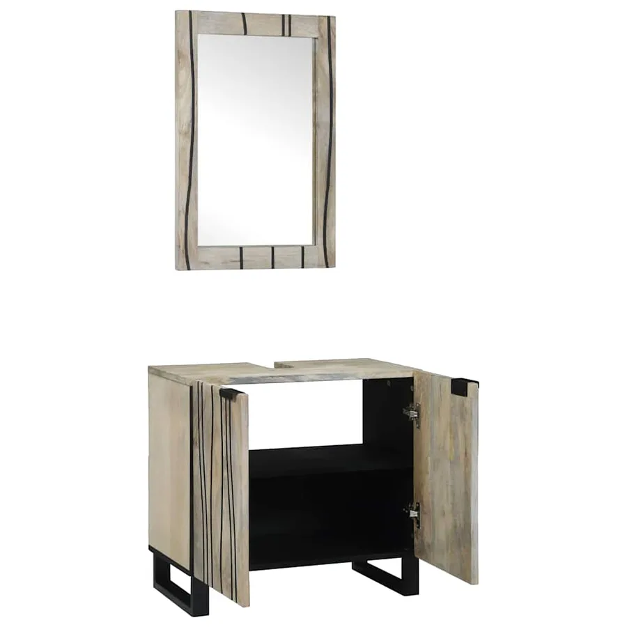 Ensemble d'armoire de salle de bain 2 pcs Blanc - 2