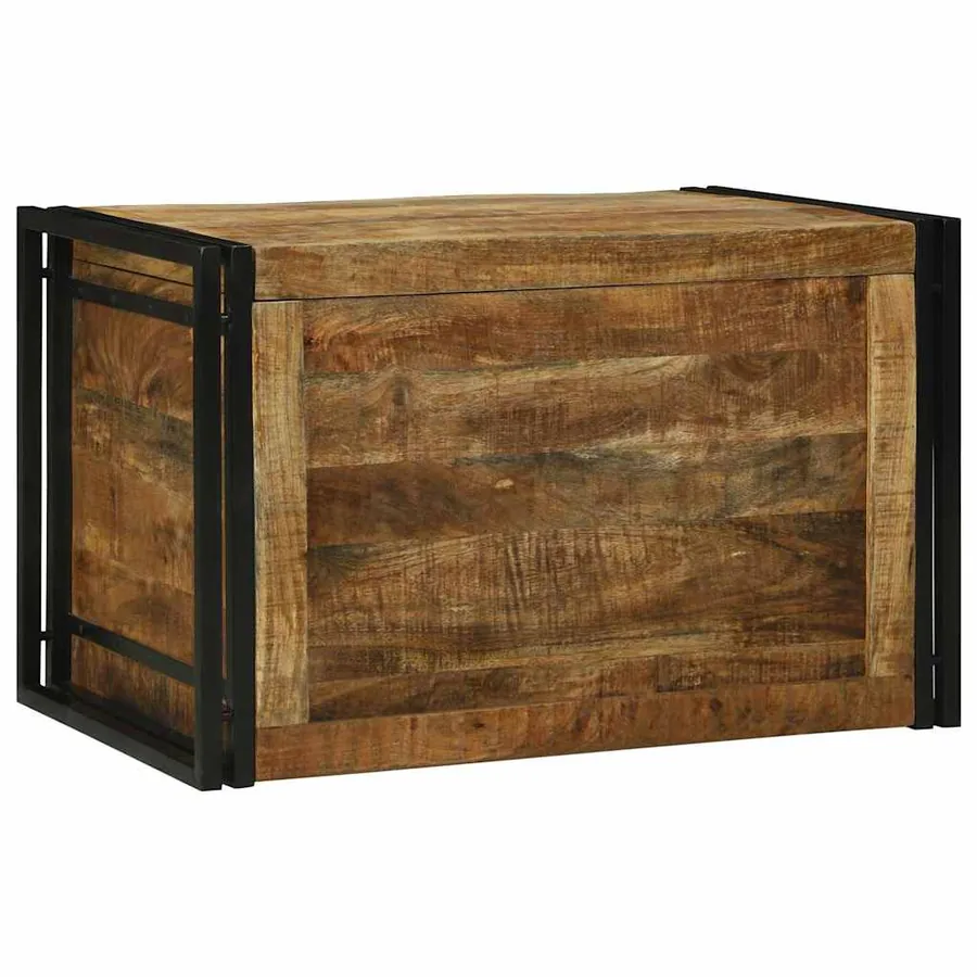 Boîte de rangement 80 x 50 x 50 cm Bois de mangue brut
