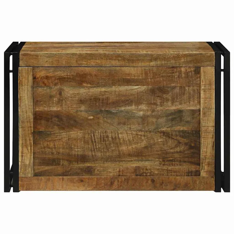 Boîte de rangement 80 x 50 x 50 cm Bois de mangue brut - 5
