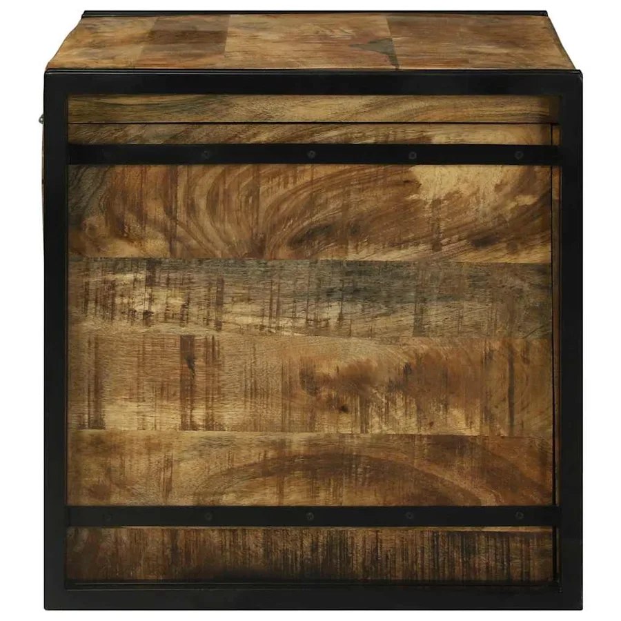 Boîte de rangement 80 x 50 x 50 cm Bois de mangue brut - 6