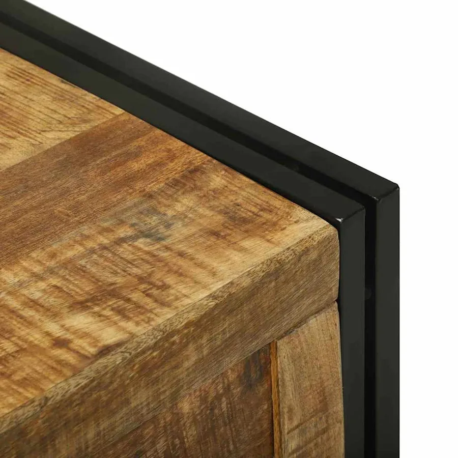 Boîte de rangement 80 x 50 x 50 cm Bois de mangue brut - 8