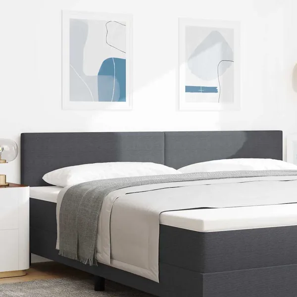 Tête de lit LED Gris foncé 200 cm Tissu en velours côtelé