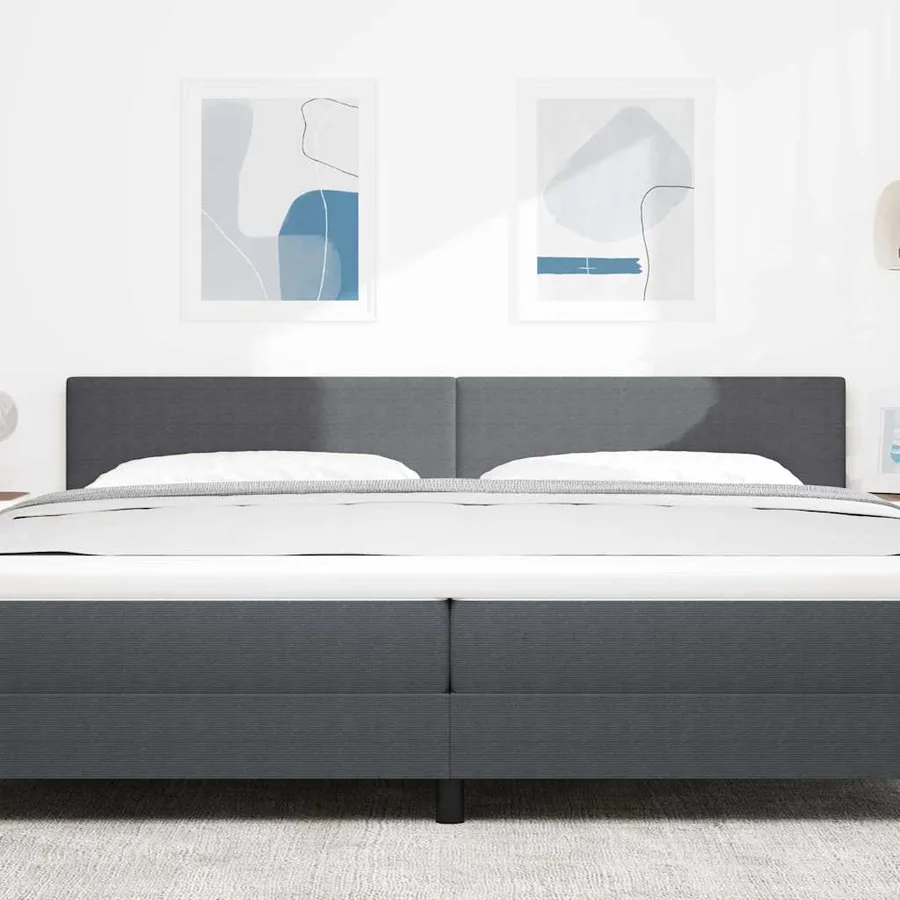 Tête de lit LED Gris foncé 200 cm Tissu en velours côtelé - 3