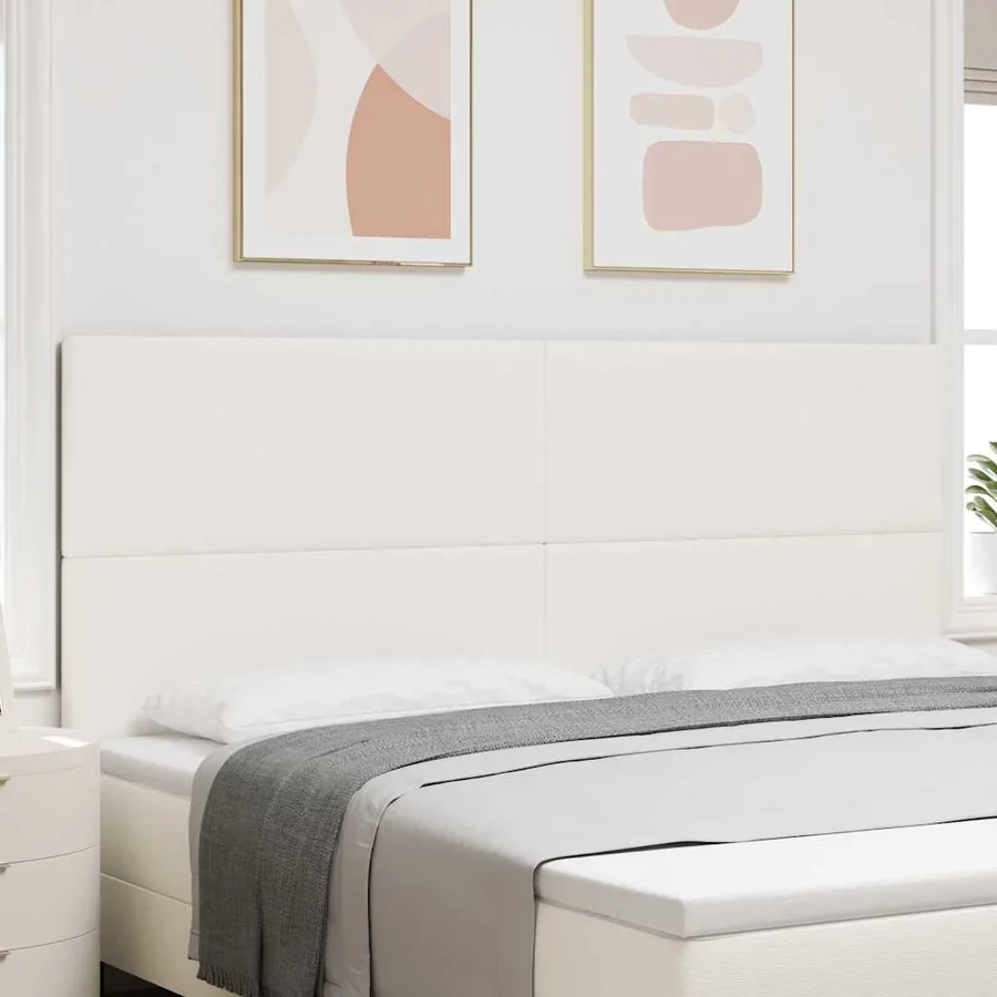 Tête de lit LED Crème 200 cm Tissu en velours côtelé