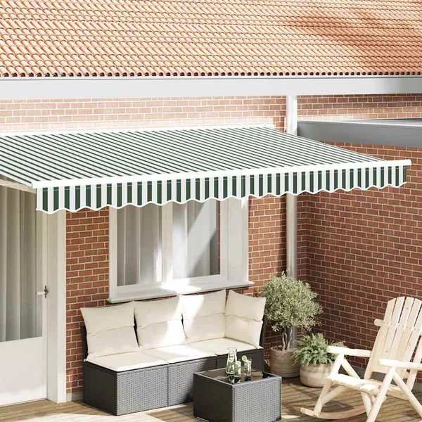 Remplacement de lambrequin Vert et blanc 4 m Polyester