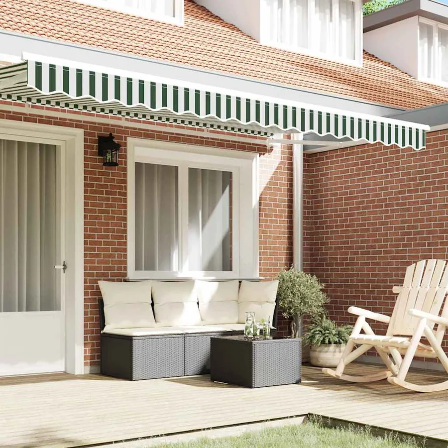 Remplacement de lambrequin Vert et blanc 4 m Polyester - 3