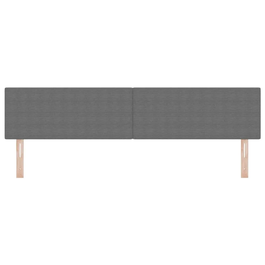 Tête de lit Gris clair 200 cm Tissu en velours côtelé - 4