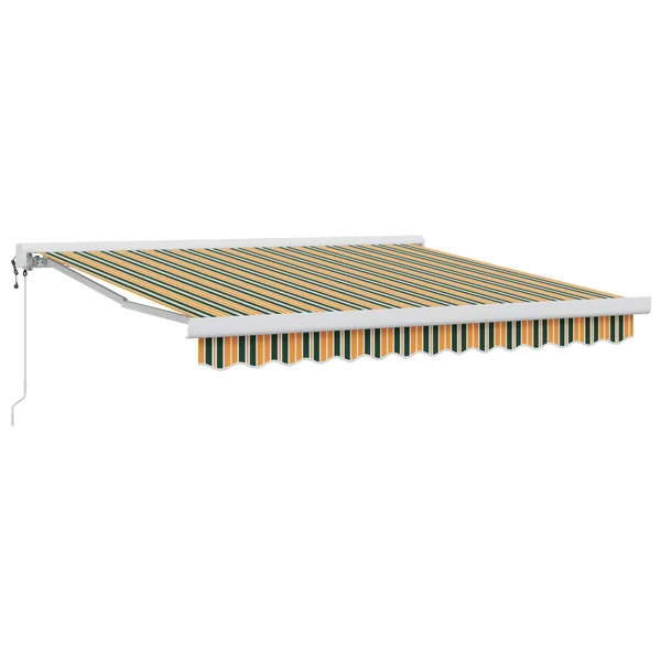 Auvent rétractable Vert et jaune 350 x 250 x 165 cm