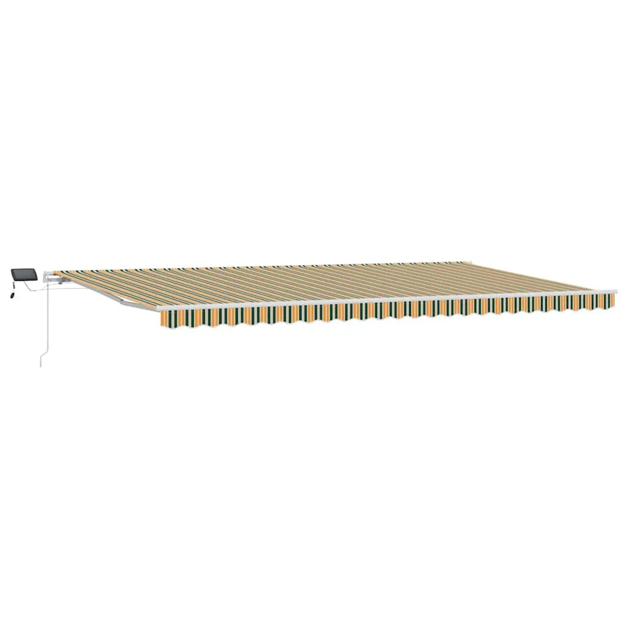 Auvent rétractable Vert et jaune 600 × 300 cm - 2