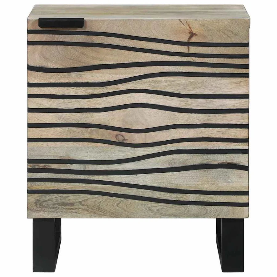 Table de chevet Blanc 40 x 33 x 46 cm Bois d'ingénierie - 3