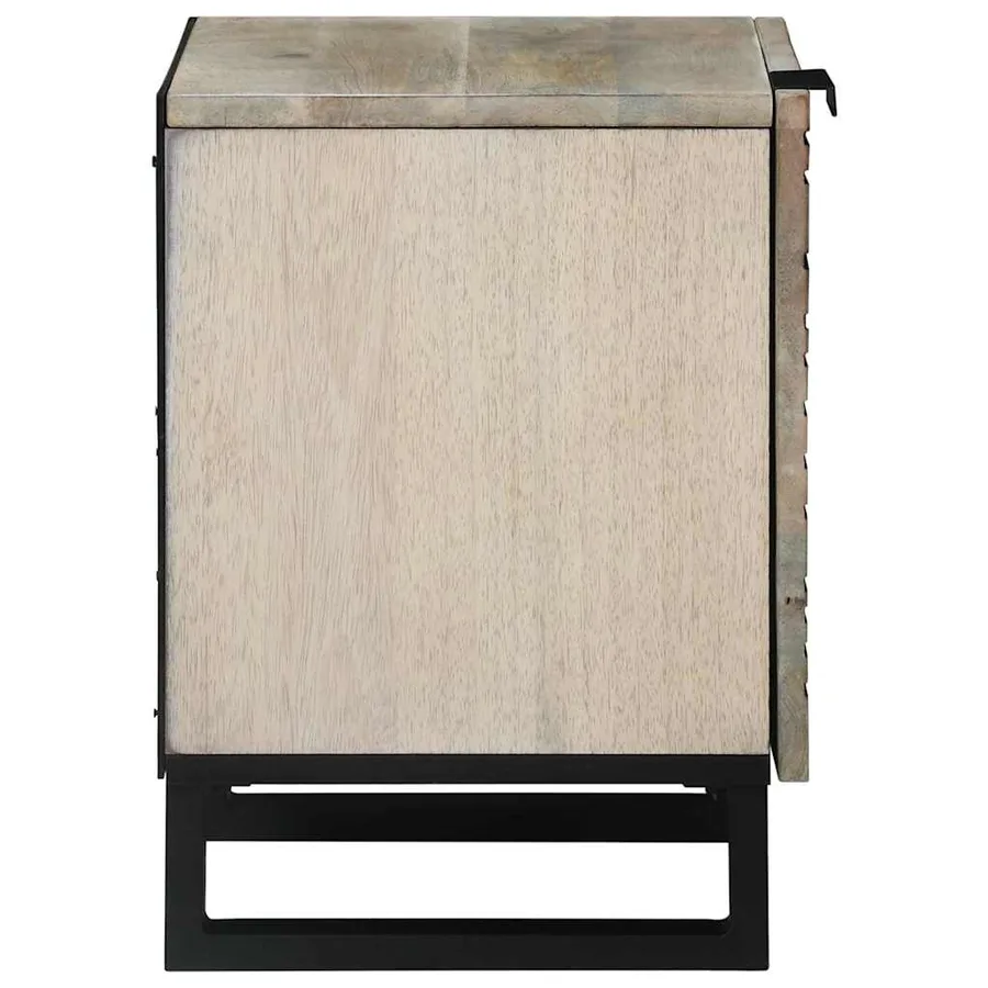Table de chevet Blanc 40 x 33 x 46 cm Bois d'ingénierie - 4