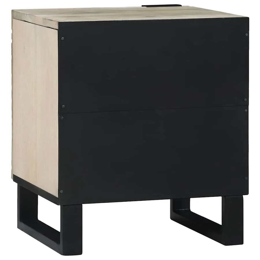 Table de chevet Blanc 40 x 33 x 46 cm Bois d'ingénierie - 5