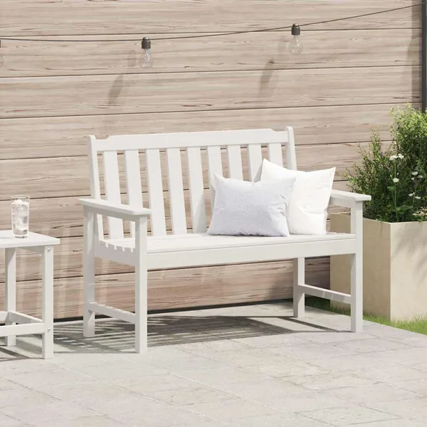Banc de jardin Blanc 120 x 59 x 88 cm HDPE