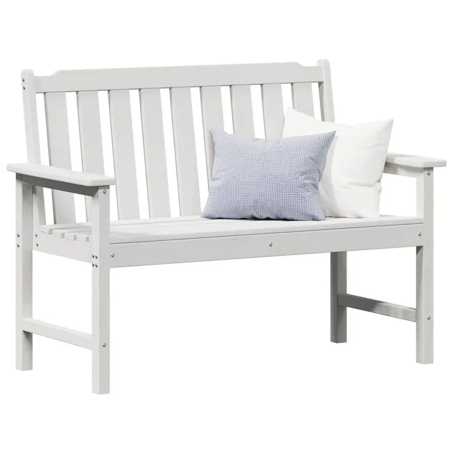 Banc de jardin Blanc 120 x 59 x 88 cm HDPE - 3