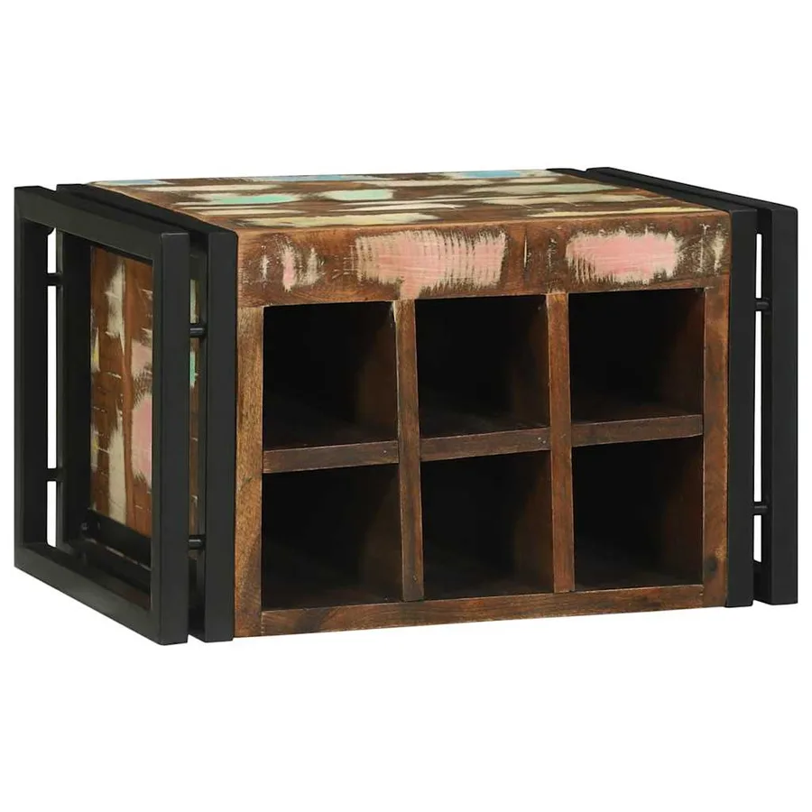 Étagère à vin 2 pcs 46 x 35 x 27,5 cm Bois Recyclé Solide - 2