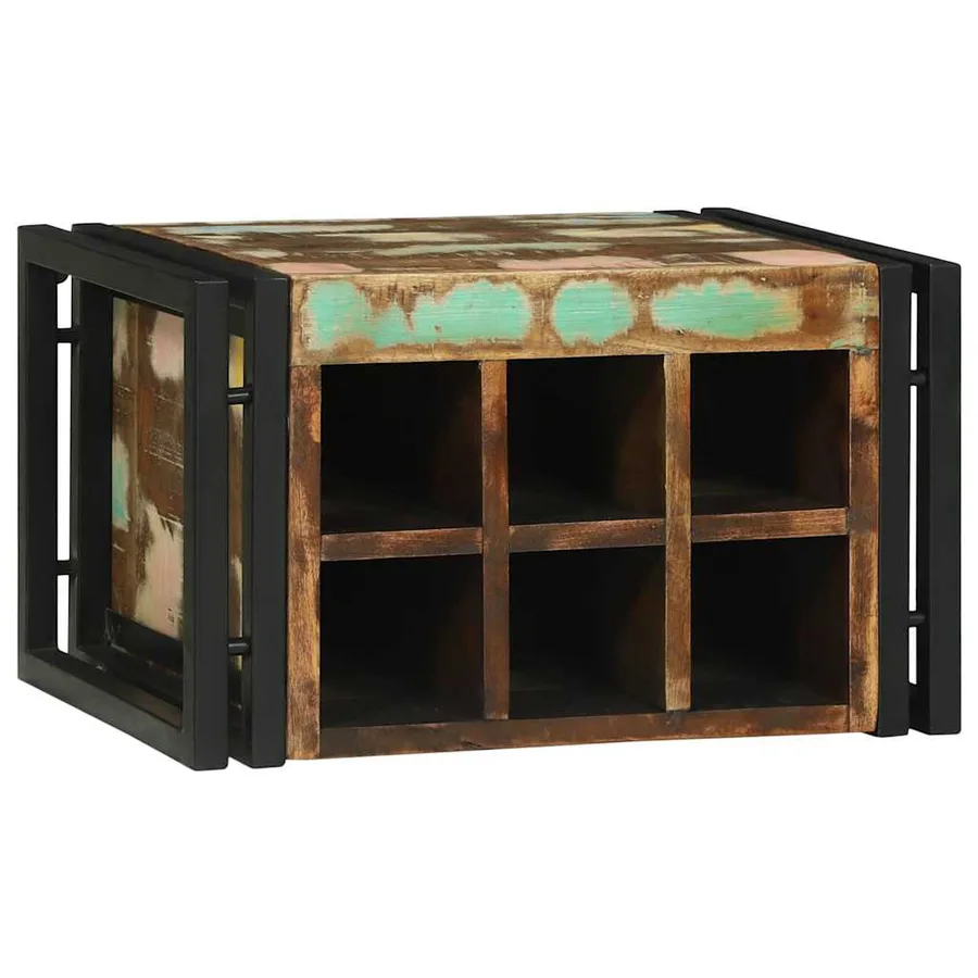 Étagère à vin 2 pcs 46 x 35 x 27,5 cm Bois Recyclé Solide - 3
