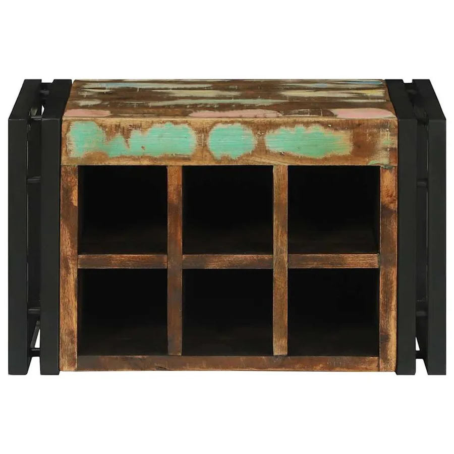 Étagère à vin 2 pcs 46 x 35 x 27,5 cm Bois Recyclé Solide - 4