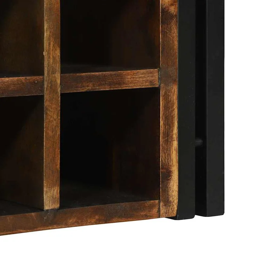 Étagère à vin 2 pcs 46 x 35 x 27,5 cm Bois Recyclé Solide - 9