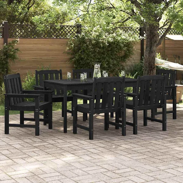 Chaise de jardin 6 pcs Noir 65,5 x 59 x 88 cm Polyéthylène