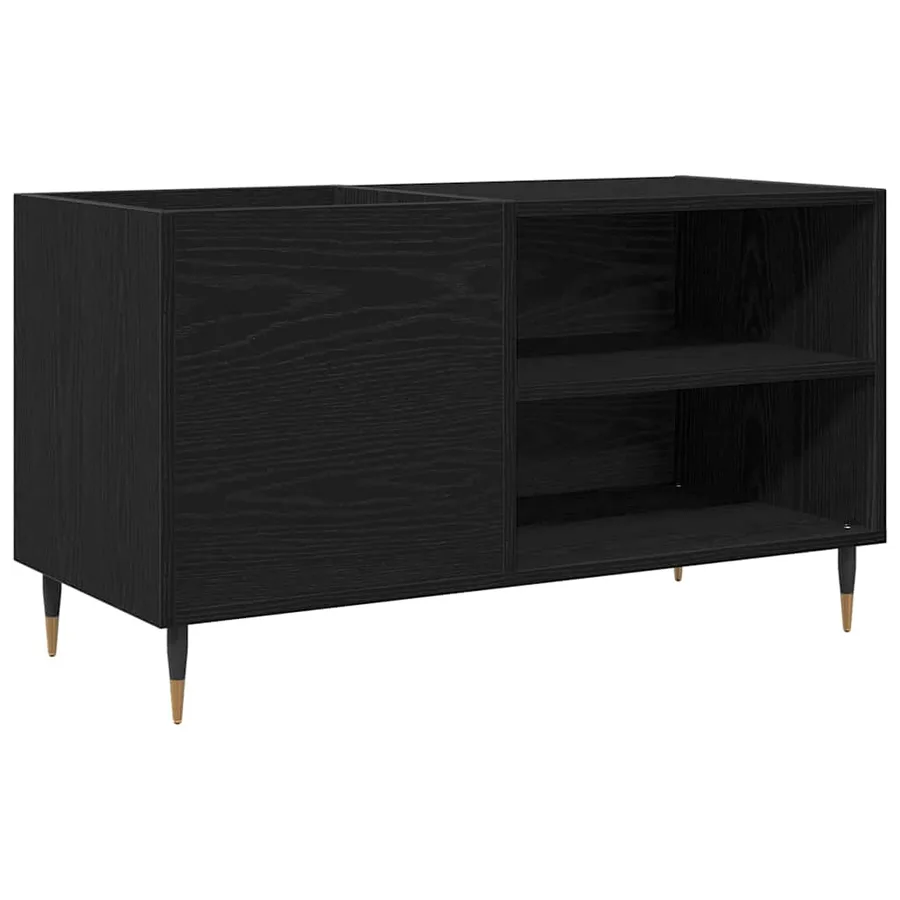 Meuble à vinyles Chêne noir 85 x 38 x 48 cm Bois d'ingénierie - 2