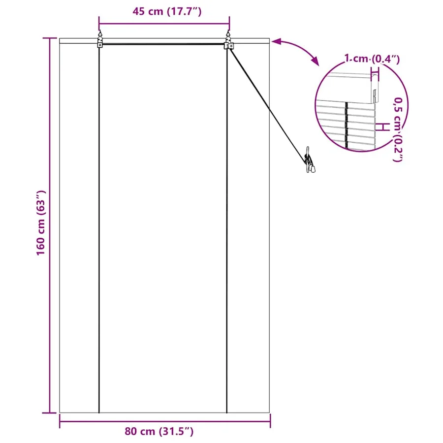 Store enrouleur Nature 80 x 160 cm Bambou - 15