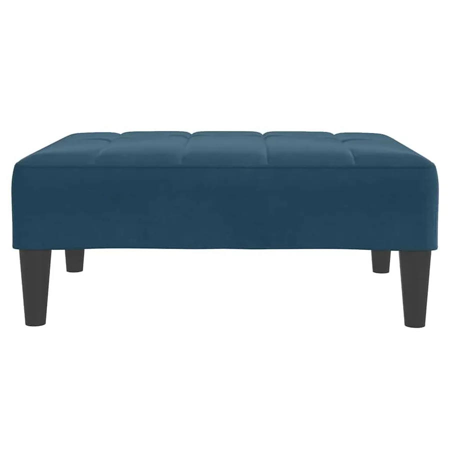 Repose-pied bleu 77x55x31 cm velours - 4