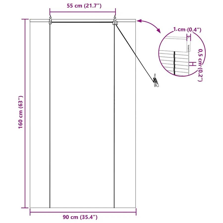 Store enrouleur Nature 90 x 160 cm Bambou - 15