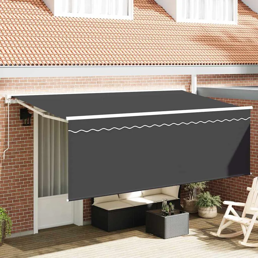 Auvent Rétractable Crème 350 x 200 cm Polyester et Aluminium