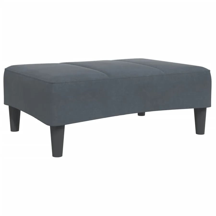 Repose-pied gris foncé 77x55x31 cm velours - 2