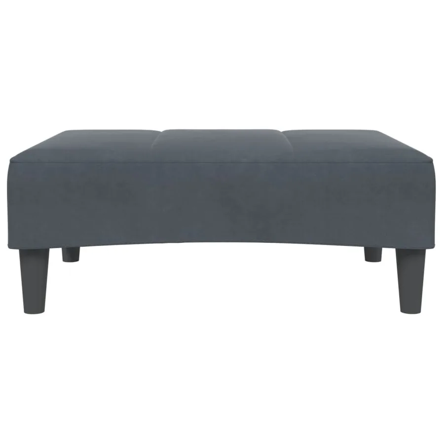 Repose-pied gris foncé 77x55x31 cm velours - 4