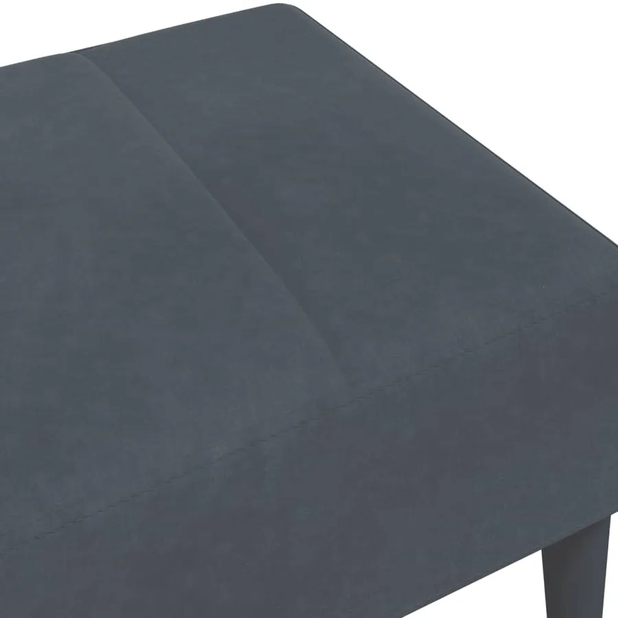 Repose-pied gris foncé 77x55x31 cm velours - 6