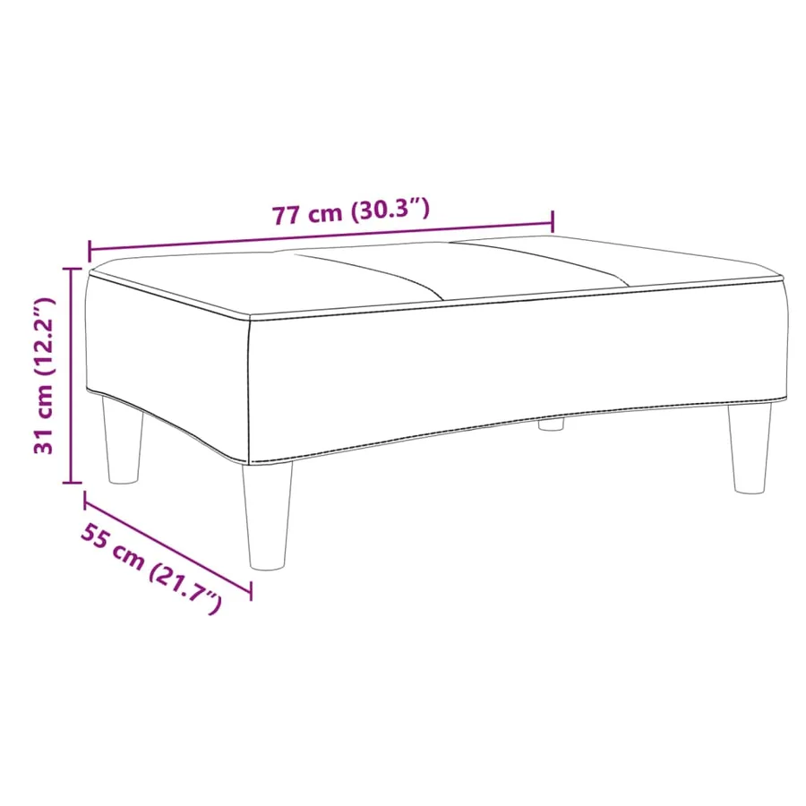 Repose-pied gris foncé 77x55x31 cm velours - 8