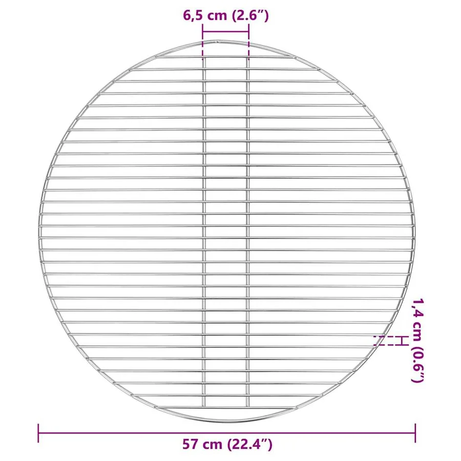 Grille de barbecue Argenté 57 x 57 cm Acier inoxydable - 6