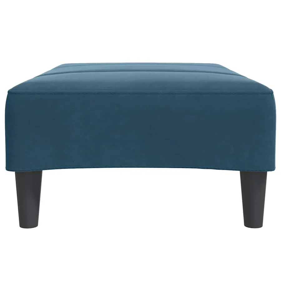 Repose-pied bleu 77x55x31 cm velours - 5