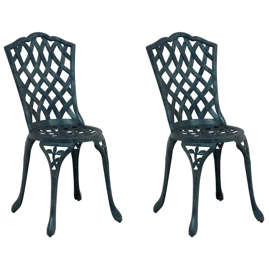 Chaise de jardin 2 pcs Vert 39 x 40 x 87cm Aluminium - 2