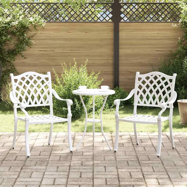 Chaise de jardin 2 pcs Blanc 56 x 55 x 92,5 cm Aluminium