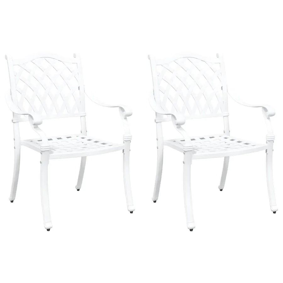 Chaise de jardin 2 pcs Blanc 56 x 55 x 92,5 cm Aluminium - 2