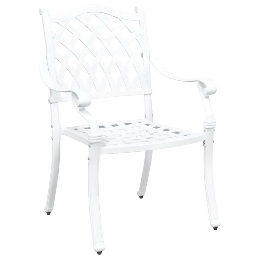 Chaise de jardin 2 pcs Blanc 56 x 55 x 92,5 cm Aluminium - 3