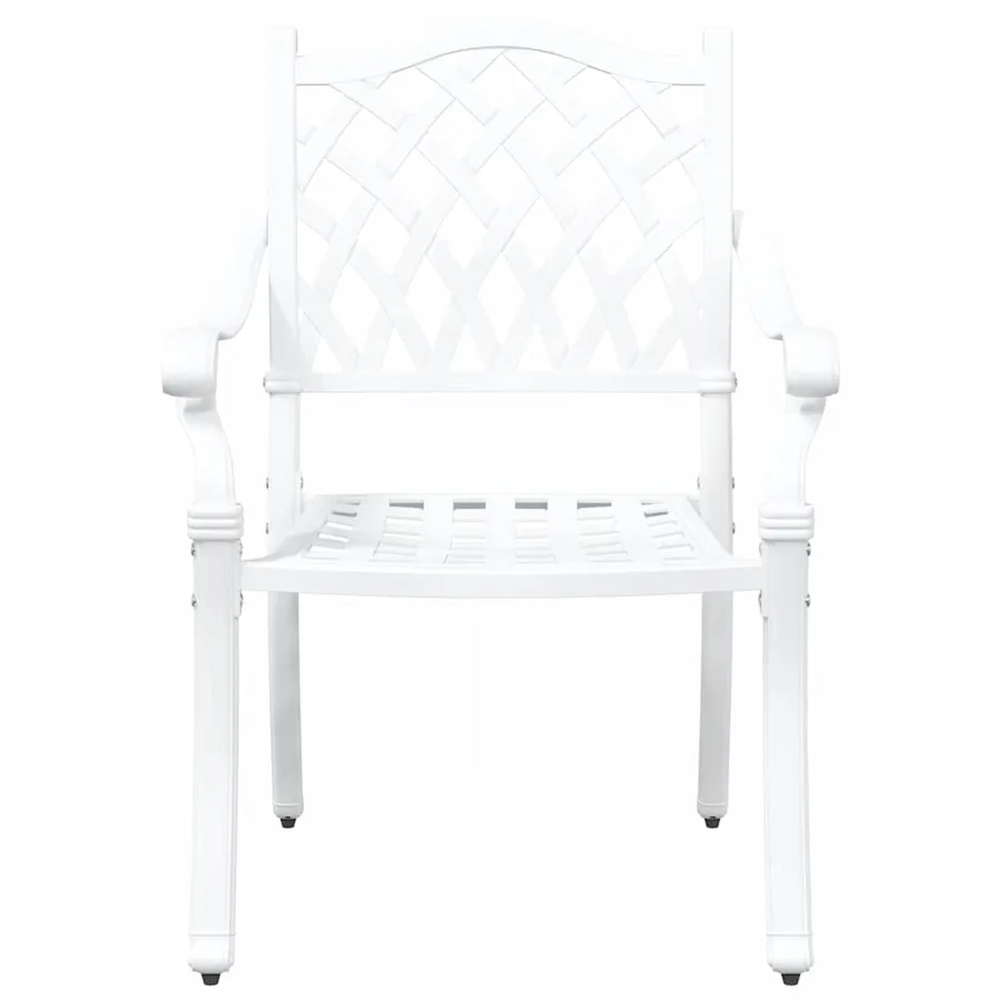Chaise de jardin 2 pcs Blanc 56 x 55 x 92,5 cm Aluminium - 4