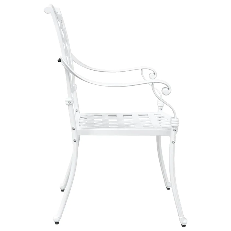 Chaise de jardin 2 pcs Blanc 56 x 55 x 92,5 cm Aluminium - 5