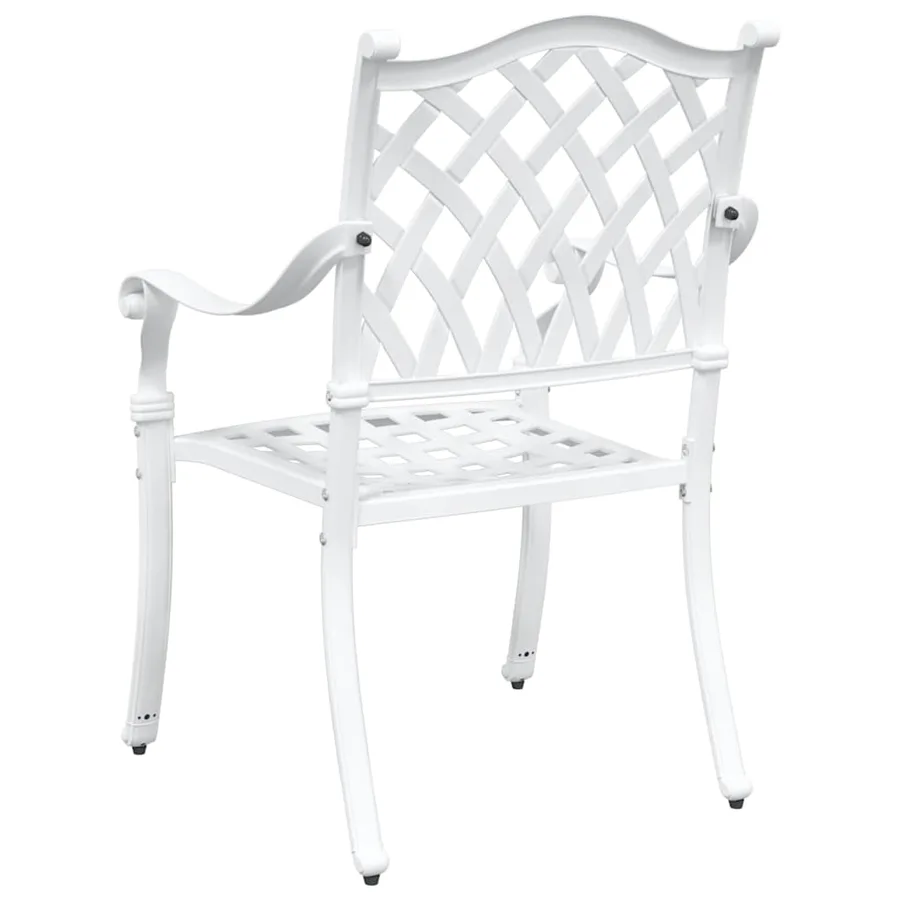 Chaise de jardin 2 pcs Blanc 56 x 55 x 92,5 cm Aluminium - 6