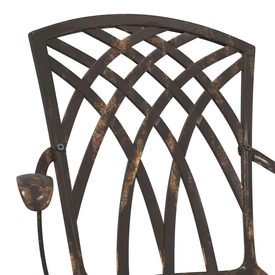 Ensemble de tables de jardin 3 pcs Bronze Aluminium coulé - 10