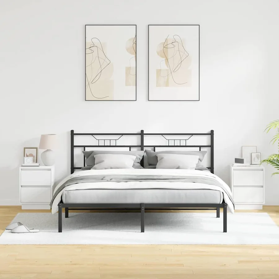Cabinet de chevet avec tiroir 2 pcs Blanc 39 x 34,5 x 50 cm - 4