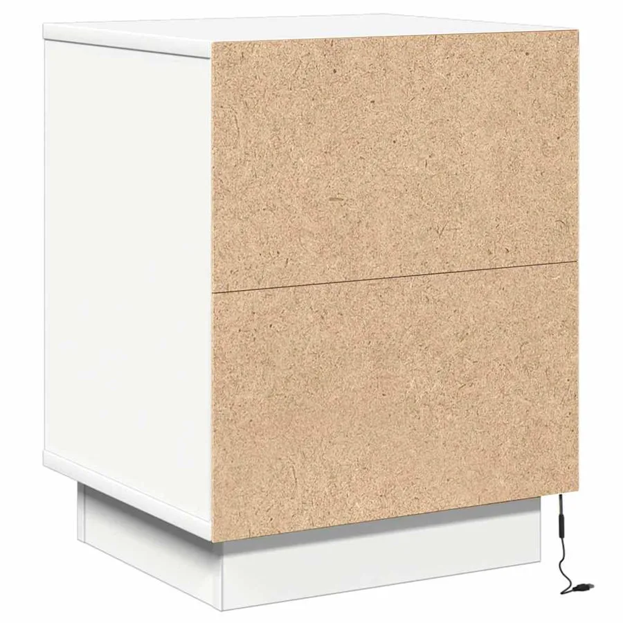 Cabinet de chevet avec tiroir 2 pcs Blanc 39 x 34,5 x 50 cm - 8